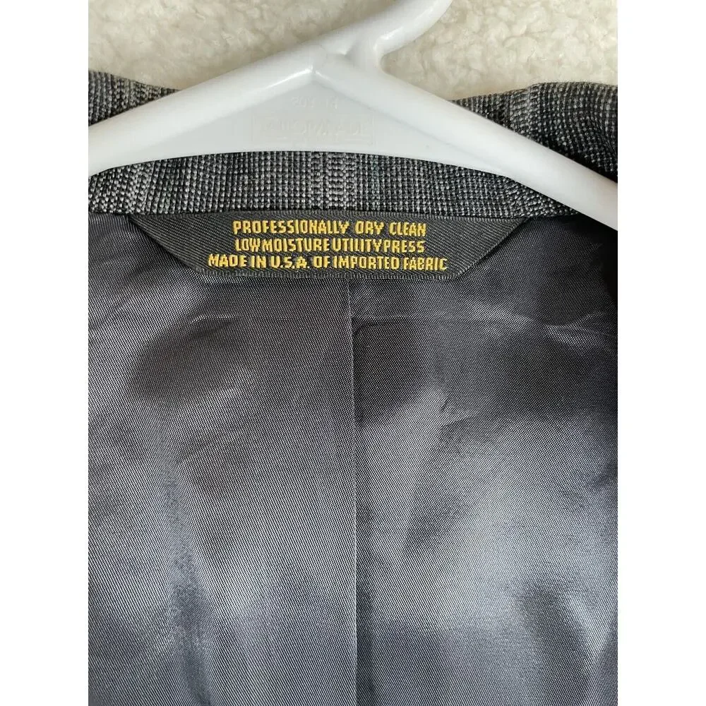 Richmann Brothers Wool Blazer Mens Sz 42 Gray Embassy Square Suit Jacket READ